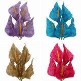 5 bushes Large BURLAP CALLA LILIES Artificial Wedding Flowers Bouquet DIY CRAFTS Bouquet