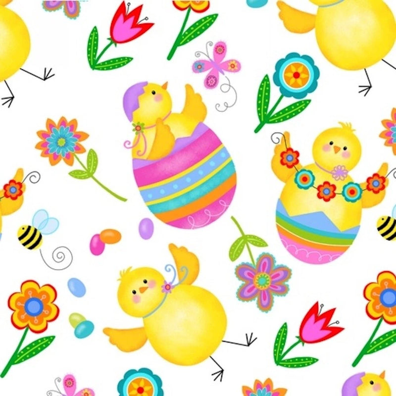 Studio E 3905-1 Spring Has Sprung Springtime Chicks Quilting Fabric By Yard Flowering Plants