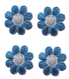 2987SB Lot 4Pcs Spring Blue White Daisy Flower Embroidery Iron On Applique Patch Daisies