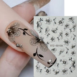 5D Nail Art Stickers Decals Embossed Flowers Floral Daisy Fern Decoration 5D108 Daisies