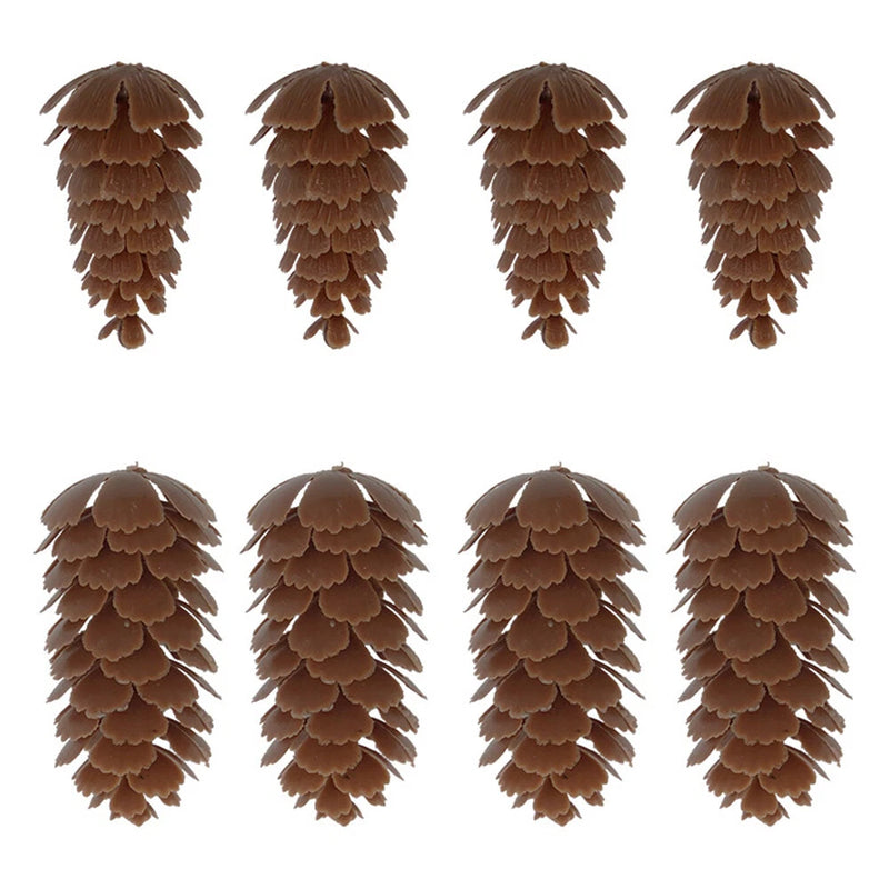 24-piece set of dried brown pine cone flowers for Christmas decor