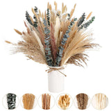 110Pcs Dried Pampas Grass Bouquet Boho Table Decor Bunny Tails Dried Flowers USA Dried Flower