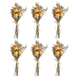 6 Pcs Mini Rose Dried Flower Bouquet Baby's Breath Boho DIY Gift Yellow/Red Dried Flower
