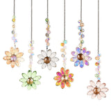 6 PCS Crystal Flower Suncatchers Hanging Ornaments Colorful Crystal Sunflower... Sunflower
