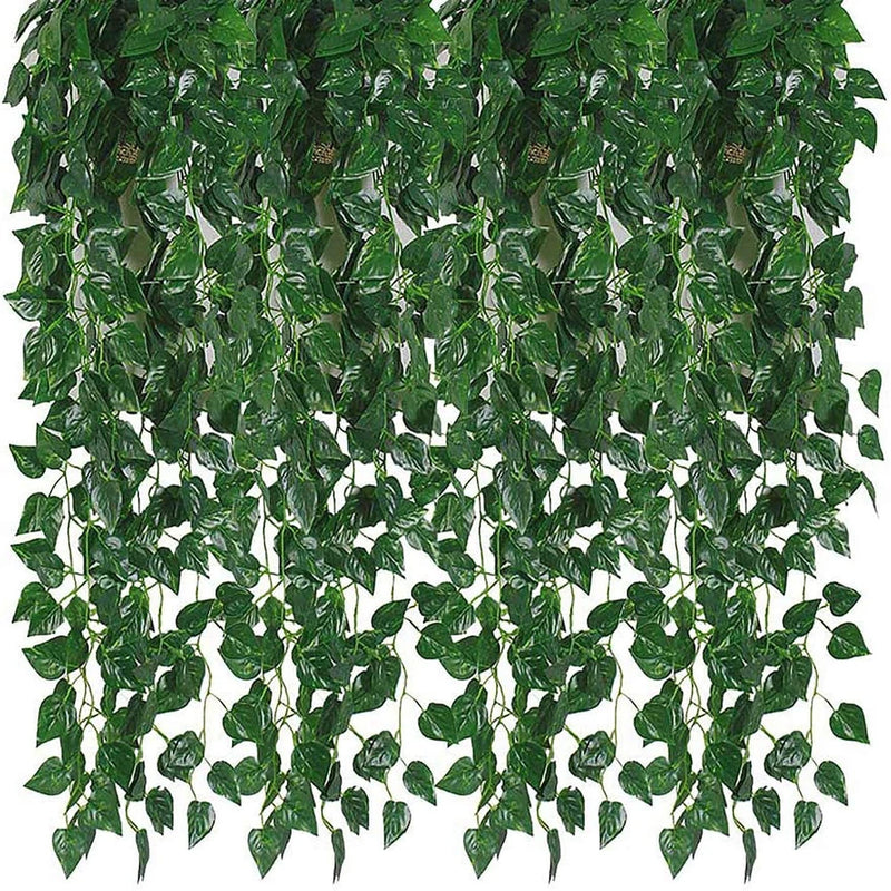 Artificial ivy garland with cascading green leaf vines, 24 strands