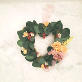 Handmade Peach Victorian Heart Flower Arrangement w/ Dried & Silk Flowers Hydrangea