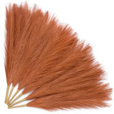 Artificial Pampas Grass,6 Stems Fall Wedding Centerpiece,Table Decor,Brown Pampas Grass