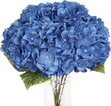 Jim's Cabin Artificial Fake Flowers Silk Hydrangea Arrangements Royal Blue Hydrangea