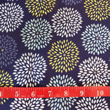 Navy Blue Floral Flowers Fabric  100% Cotton FQ HY BTY Fat Quarter By the Yard Flowering Plants