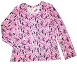 Fresh Produce medium pink philodendron tropical $49  scoop LS top tee nwt new m Roses