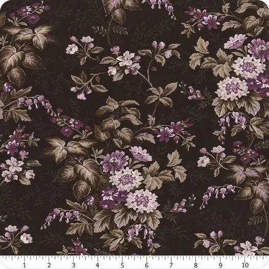 Wilmington Prints * Blackberry Bramble Black Large Floral * 98759-969 Flowering Plants