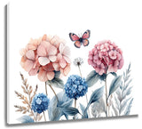 Plant Leaf Pink Hydrangea Floral AbstractÊWallÊArtÊforÊBathroomÊLivingÊRoom Hydrangea