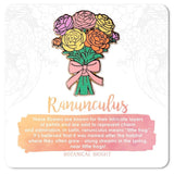 Ranunculus Flower Bunch Enamel Pin - Gold Plated Brooch - New Nature Jewelry Ranunculus