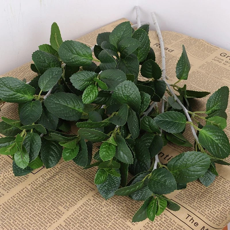 Artificial Mint Leaves Bunch Fake Plant - Home Office Hotel And Garden Decor NEW Green Plant