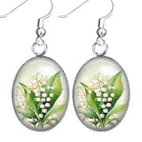 Lily of The Valley Earrings May Birth Month Flower Birthday Gift Watercolor Lily