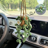 Crochet Car Diffuser, Fern Sunflower Daisy Charm, Essential Oil Holder Decor Sunflower