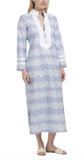 Sail To Sable Hydrangea Print Women's Light blue And White Caftan Dress Size XXS Hydrangea