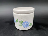 Hydrangea Ceramic Trinket Box Crackle Glaze Cottagecore Jewelry Jar Blue Dainty Hydrangea