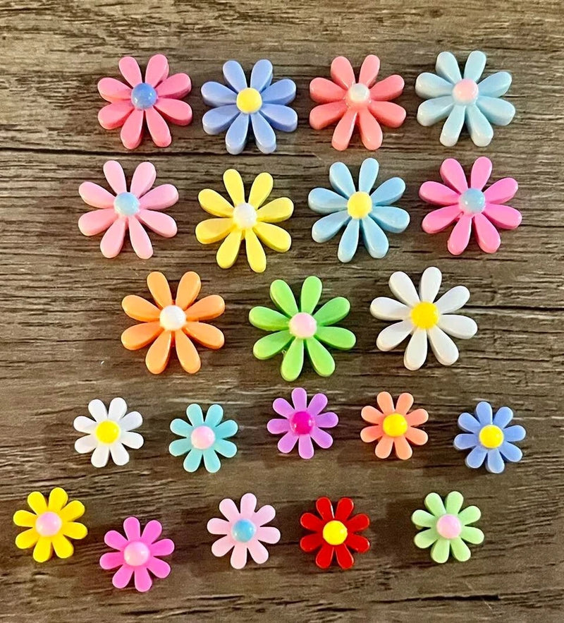 8pc COLORFUL DAISY FLOWER Shoe Charms FOR CROCS Daisies