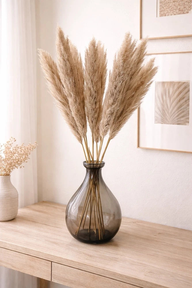 Pampas Grass-Home Decor, Real Estate Staging, Interior Design. Beige White Cream Pampas Grass