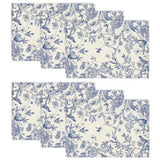 Hydrangea Flowers Branches Chinoiserie 12" x 18", Placemats Set of 6 Blue Hydrangea