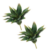 2Pcs Artificial Succulent Plants Fake Aloe Plant 10", Green Green Plant