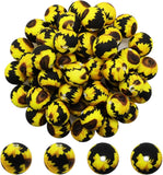 50Pcs Silicone Daisy Sunflower Beads 15Mm, Leopard Cow Animal Print, Flower Leav Sunflower