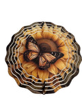 Yellow Butterfly And sunflower Wind Spinner 8 Inches Sunflower