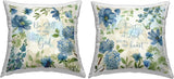 Be Still Blue Hydrangea Outdoor Throw Pillow - 18x18 inches by Hydrangea