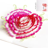 3D flowers greeting cards invitations carnations cards for mom teachers Carnation