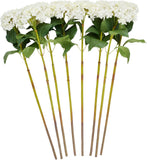 Set of 8 Tall White Faux Hydrangea Flower Stems - 34" Artificial Decor Hydrangea