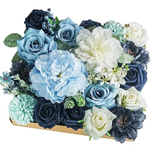 Artificial Flowers Combo Box Set,Silk Fake Flowers Roses Bridal Bouquets Bouquet