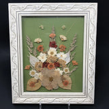Framed Pressed Flowers Distressed Frame 10.5