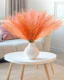60pcs Orange Faux Pampas Grass Decor, 17.7inch Short Artificial Pompous Grass... Pampas Grass