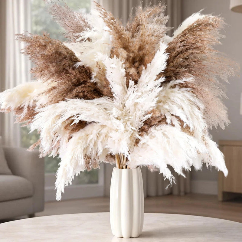 50 PCS Tall Pampas Grass for Floor Vase Ð 17" Natural Fluffy Dried Pampas Gra... Pampas Grass