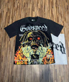 Mens NEW Godspeed Skeleton Hands USD print Short sleeved T-shirt Roses