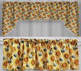 Harvest Sunflowers Valances, Curtains or Swags Sunflower