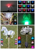 Set of 2 Garden Decoration Solar Powered Color Changing Pathway Lawn Stake Light Lily