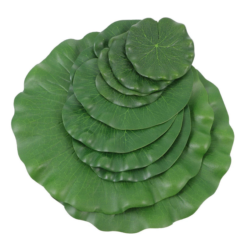 Artificial lotus leaf simulation, green layered round leaves for fishpond fountain