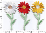 30 Pcs Embroidered Iron on patches Mixed Colorful Daisy Flower 4.5x10cm AP022dS1 Daisies