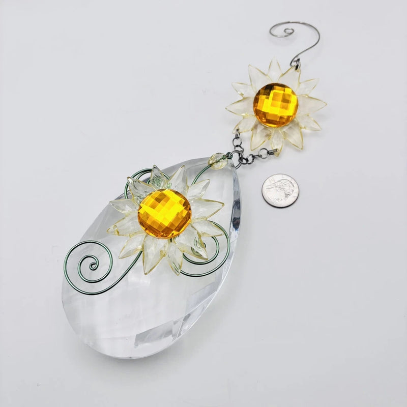Large Acrylic Sun Flower 11" Hanging Ornament Decoration E1-571 Sunflower
