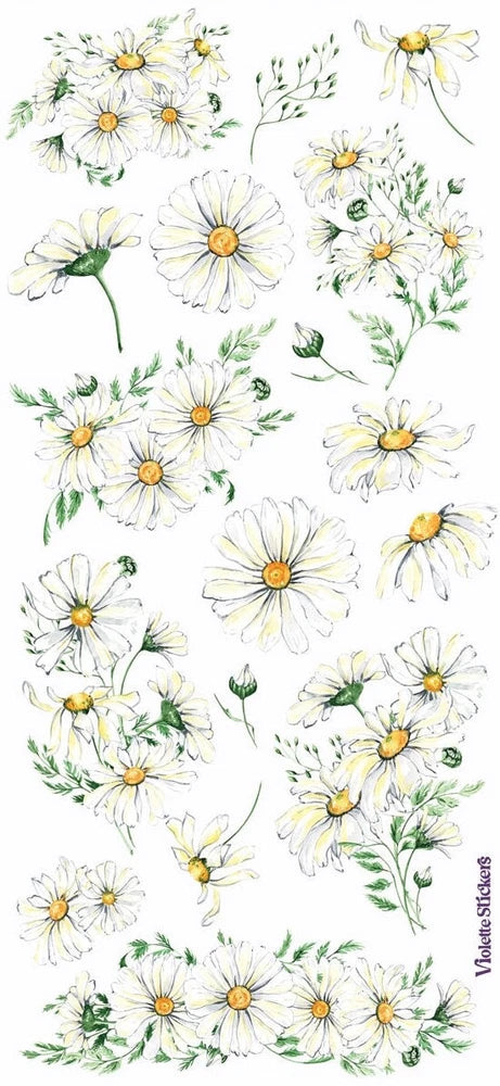 Violette Stickers Daisy Spring Flowers Crafts Planner Supply Scrapbook Daisies