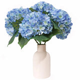 Blue Hydrangea Artificial Flowers 4Pcs Big Fake Hydrangeas Realistic Faux Out... Hydrangea