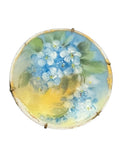 Antique hand painted porcelain hydrangea flower brooch pin c clasp gold tone Hydrangea