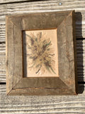 Vintage Pressed Flower Wall Creation Decor Wood Frame Signed Rustic Farm style. Dried Flower