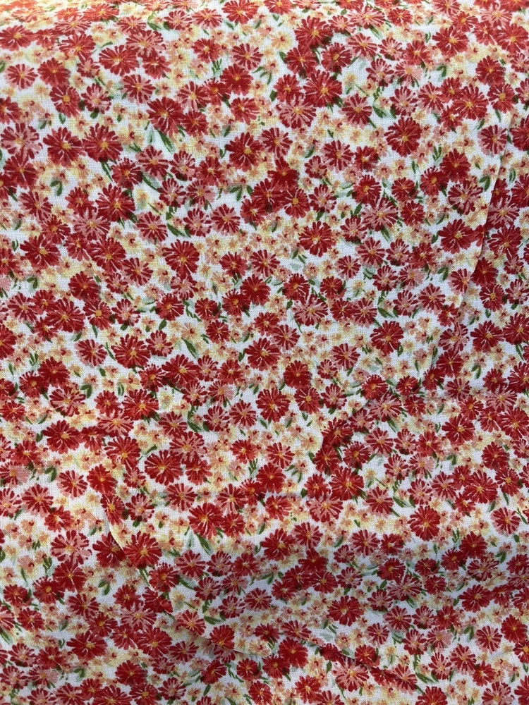 Floral Printed fabric  By The Yard Polyester 100 % Flowering Plants