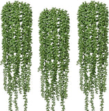3Pcs Artificial Fake String of Pearls Plant Faux Fake Hanging Succulents Plants Green Plant