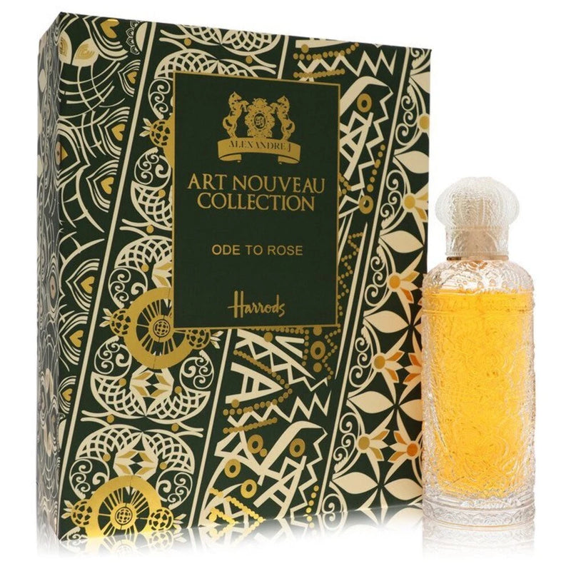 Alexandre.J Eau de Parfum spray bottle with ornate art nouveau gift box, dark green and gold
