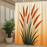Orange Pampas Grass Shower Curtain for Modern Bathroom Decor Pampas Grass
