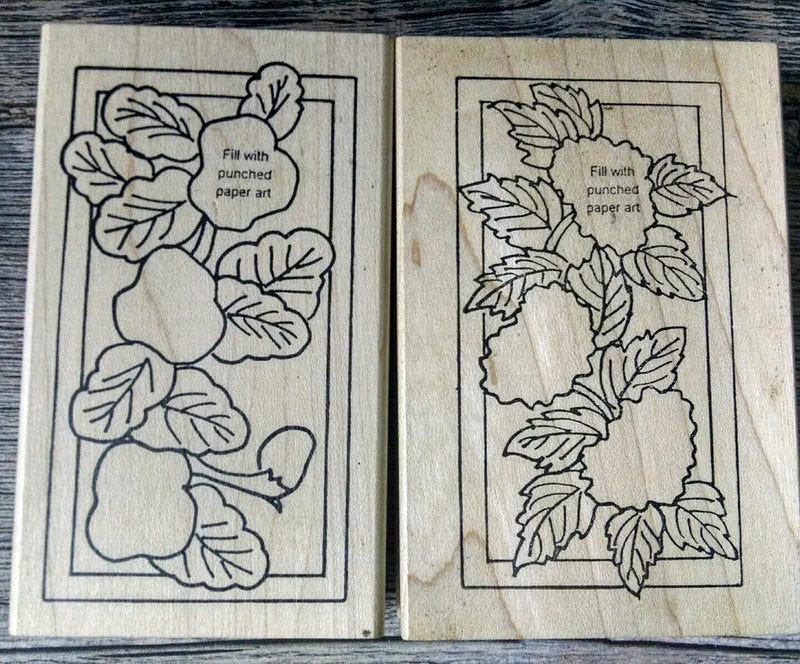 Lot of 2 Rubber Stamps Mini Pansy & Hydrangea Hydrangea